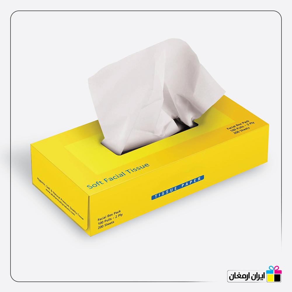 جعبه دستمال کاغذی رومیزی 100 برگ دولایه
