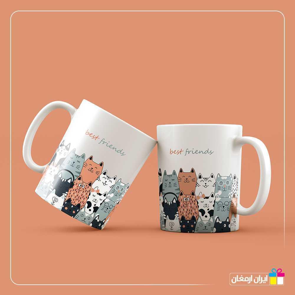لیوان سرامیکی بست فرند با طرح گربه