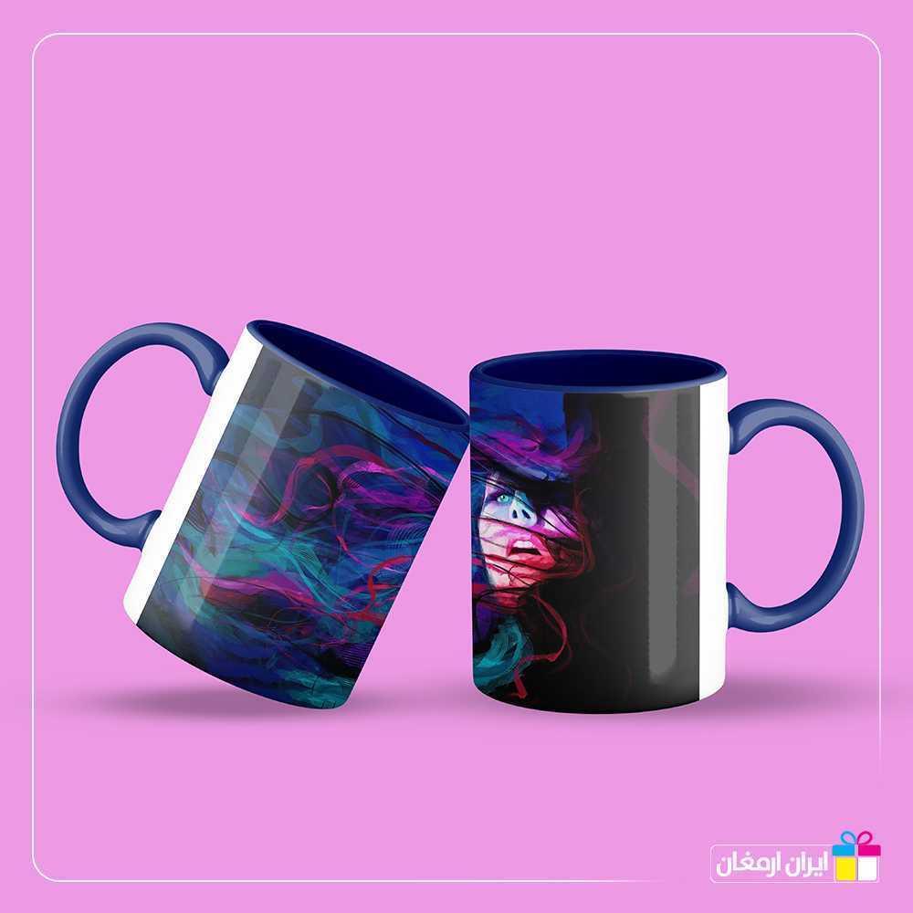 لیوان سرامیکی با طرح دخترونه جذاب