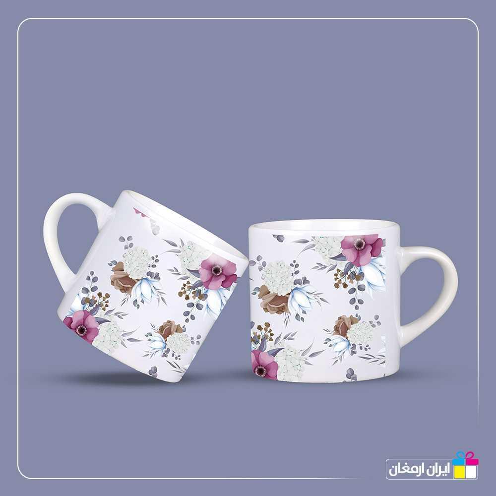 لیوان سرامیکی گلدار