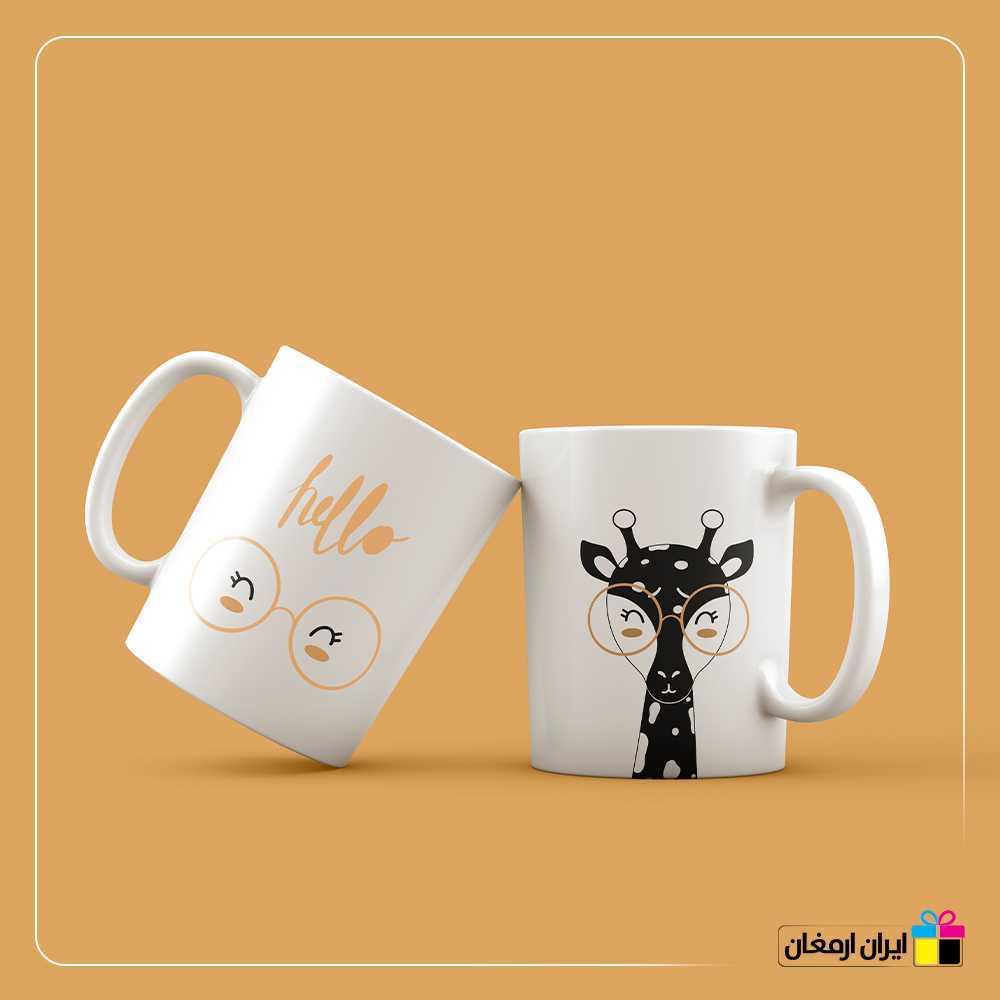 لیوان سرامیکی زرافه عینکی